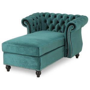 gdf studio rafaela tufted new velvet chaise lounge