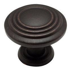Cosmas - 3-Ring Cabinet Knob, 1-1/4" Diameter, Oil Rubbed Bronze, Set of 10 - Cabinet And Drawer Knobs