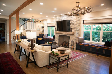 Inspiration for a craftsman family room remodel in Seattle