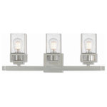 Livex Lighting - Livex Lighting 10153-05 Harding - Three Light Bath Vanity - The transitional style of the Harding 3 light vaniHarding Three Light  Polished Chrome Clea *UL Approved: YES Energy Star Qualified: n/a ADA Certified: n/a  *Number of Lights: Lamp: 3-*Wattage:100w Medium Base bulb(s) *Bulb Included:No *Bulb Type:Medium Base *Finish Type:Polished Chrome