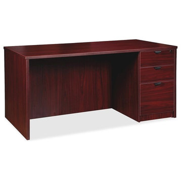 Lorell Prominence Laminate Desk Office Suite, Top, Mahogany, 72"x30"x29", Right