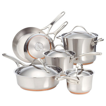 Nouvelle Copper Stainless Steel 10-Piece Cookware Set