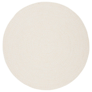 Safavieh Braided Brd315B Solid Color Rug, Ivory and Beige, 6'0"x6'0" Round