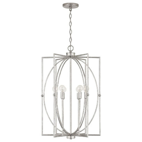 Capital Lighting Oran - 6 Light Foyer, Antique Silver Finish