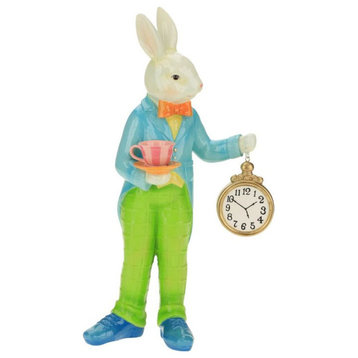 Mark Roberts 2021 Rabbit with Clock Figurine, 18.5"