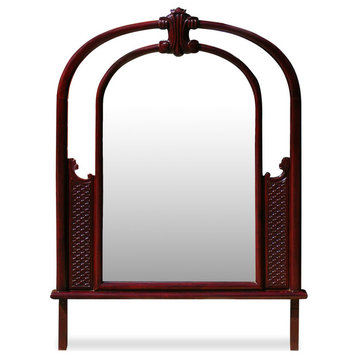 Dark Cherry Rosewood French Design Oriental Mirror