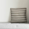 Taupe Box and Dash Pattern 18x18 Outdoor Throw Pillow