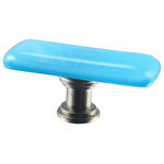 Glass Storm Studios - Blue Skies Handmade Glass, Oblong Knob - Whispy white clouds on a blue sky background. All our products are handmade to order. Variations in color and pattern are part of their charm. Important: Do not use an electric drill or electric screwdriver.
