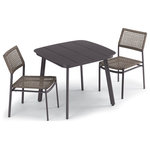 Oxford Garden - Eiland 36" Dining Set, Eiland 36" Dining Table, Eiland Side Chairs, Carbon Mocha - Eiland is as practical as it is beautiful. With a subtle, sophisticated look, this collection will complement a variety of spaces. It is ideally suited for outdoor applications with its low-maintenance, durable materials. The open weave of the seating using PVC coated polyester is surprisingly comfortable and light, yet durable and sturdy, even in windy conditions.