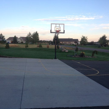 Kirk H's Pro Dunk Silver Basketball System on a 60x60 in Bozeman, MT