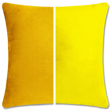 Reversible Cover Throw Pillow, 2 Piece, Gold Rush, 26x26, Microbead