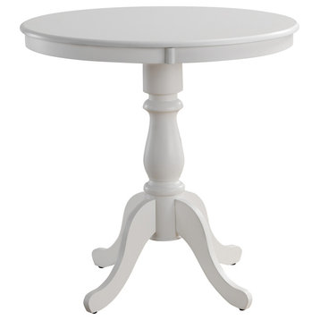 Bella Round Pedestal Bar Table, White