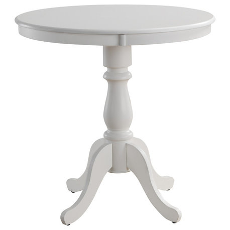 Bella Round Pedestal Bar Table, White