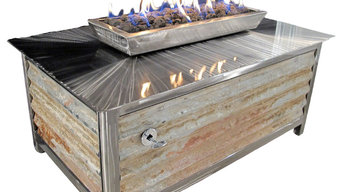 IMPACT Steel Fire Table with Modern / Industrial Style, Rectangle, Natural Gas