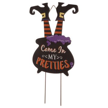 32"H Halloween Wooden Witch Yard Stake or Standing Decor or Hanging Decor