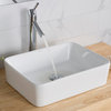Elavo Rectangle Ceramic Vessel White Bathroom Sink, Pack of 2