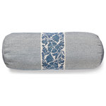 SCALAMANDRE - Luna/Gretel Bolster Pillow, Mineral / Bluebird, 21" X 7" - Featuring luxury textiles from The House of Scalamandre, this pillow was thoughtfully curated by our design team and sewn together with care in the USA. Effortlessly incorporate a piece of our rich history and signature aesthetic into your home, and shop our pre-styled pillows, made for you!