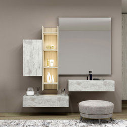 Dressing Table with Custom Shelves in African Walnut by Inspired Elements - Dressing Tables