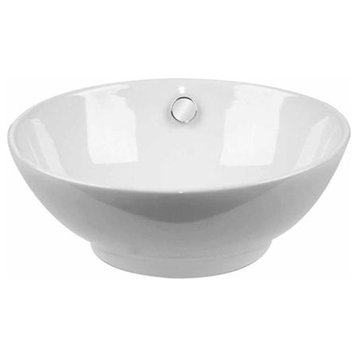 Above Counter Round Bathroom Vessel Sink White