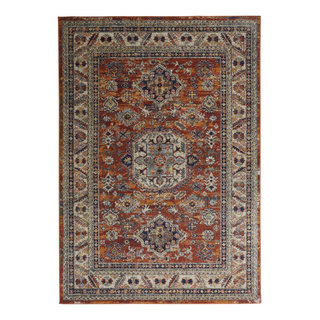 Weave & Wander Bellini Rug, Orange/Multi, 5'-3