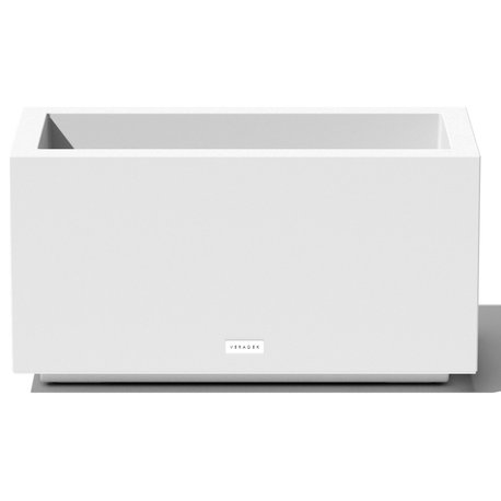 Veradek Block Series Long Box Planter, White, 13"h X 11"w X 25"l
