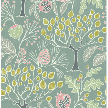 Shiloh Green Botanical Wallpaper Bolt