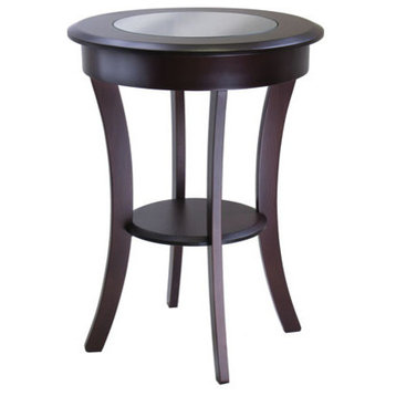 Winsome Wood Cassie Round Accent Table With Glass
