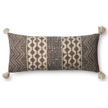 Grey/Multi 13"x35" Decorative Accent Pillow