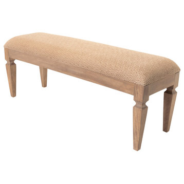 Surya Ansonia AIA-001 Upholstered Bench, Medium Brown