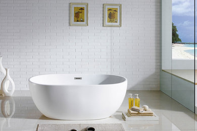 Inspiration for a mid-sized modern freestanding bathtub remodel in Los Angeles