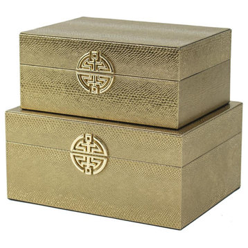 Yasmeen Decorative Box, Bronze and Gold