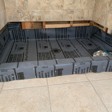 Tile Shower floor Repair- shower liner picture