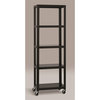 Pemberly Row 5-Shelf Steel Metal High Mobile Bookcase in Black