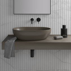 Picasso Grigio Earth Countertop Stone Basin 580mm - Bathroom Sinks