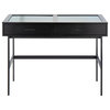 Emery Console Table, Black Steel, Black Wood