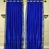 Enchanting Blue Ring Top  Sheer Sari Curtain Drape Panel   -43W x 84L -Piece