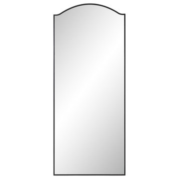 Balina 72" Tall Rectangular Arch Mirror, Matte Black