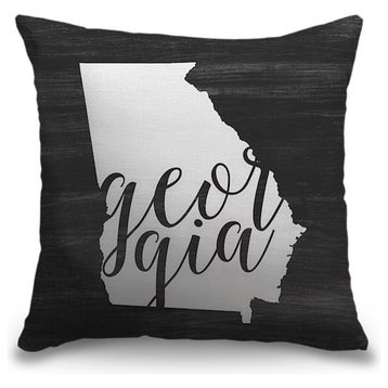 "Home State Typography - Georgia" Outdoor Pillow 18"x18"