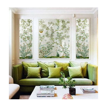 Hand painted wallpaper showroom