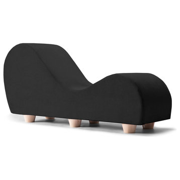 Avana Yoga Chaise Lounge with Maple Feet, Black
