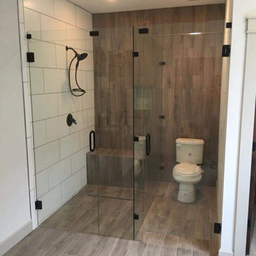 Frameless Shower and Toilet Split Enclosure