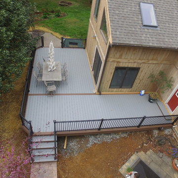 Timbertech Deck with Lights and Stamped Concrete