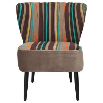 Safavieh Morgan Accent Chair Multi Stripe, Black