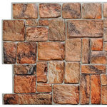 Dundee Deco - Brown Red Stone 3D Wall Panels, Set of 5, Covers 28.1 Sq Ft - Dundee Deco's 3D Falkirk Retro are lightweight 3D wall panels that work together through an automatic pattern repeat to create large-scale dimensional walls of any size and shape. Dundee Deco brings a flowing, soothing texture with a touch of luxury. Wall panels work in multiples to create a continuous, uninterrupted dimensional sculptural wall. You can cover an existing wall with wall tiles or disguise wallpaper or paneled wall. These modern wall tiles create a sculptural and continuous dimensional surface to any room setting through patterning. Dundee Deco tile creates a modern seamless pattern on a feature wall or art piece.