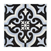 7.75"x7.75" Cavado Ceramic Floor/Wall Tiles, Set of 25, Blue