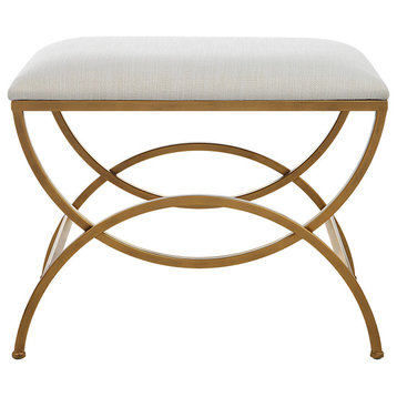 Accent stool, Antique Brushed Brass Finish