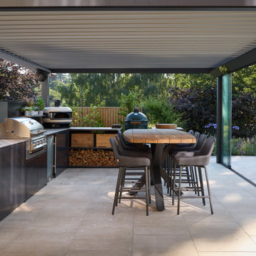Hertford Outdoor Living Project - outdoor kitchen and canopy