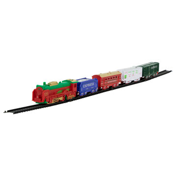 21 Pc Green and Red Battery Operated Lighted and Animated Classic Train Set