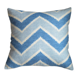 KH Window Fashions, Inc. - Chevron Pillow, Shades of Blue, Without Insert - Decorative Pillows