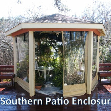 Clear Vinyl Patio Enclosure weather curtains - Carpenter - Austin TX (gazebo)